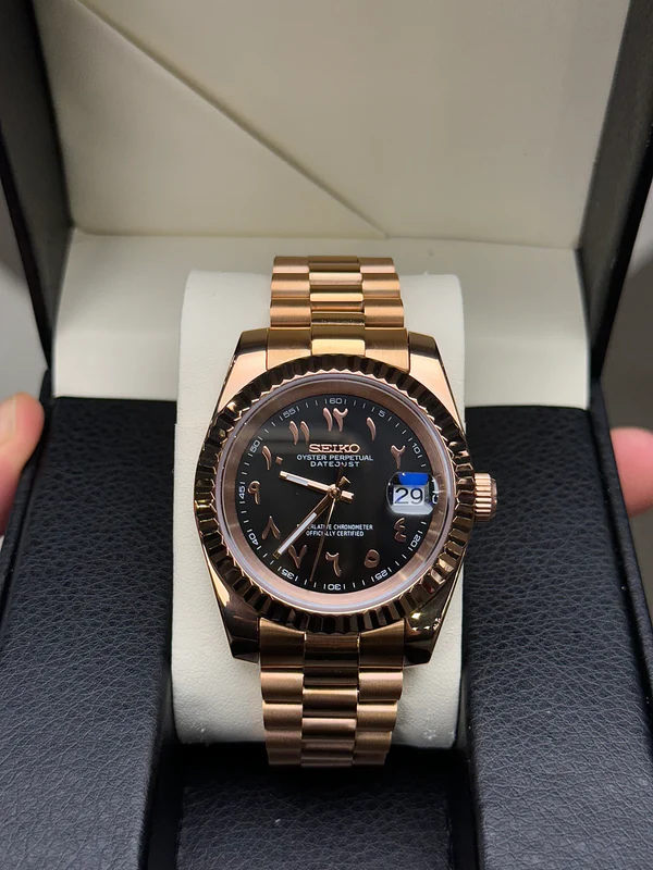 Rose Gold Chocolate Arabic Dial